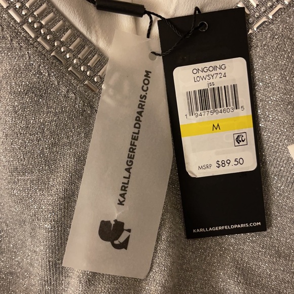 Karl Lagerfeld twofer top silver Medium - Picture 4 of 8